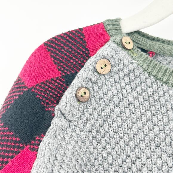 Mud Pie Kids Holiday Buffalo‎ Plaid Knit Reindeer Ugly Christmas Sweater 4T-5T - Picture 6 of 8